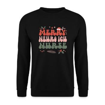 Neuro ICU Nurse Christmas Neurology ICU Xmas Gifts - Unisex Pullover - Schwarz - Vorne - Alina (178cm) & Michal (187cm)