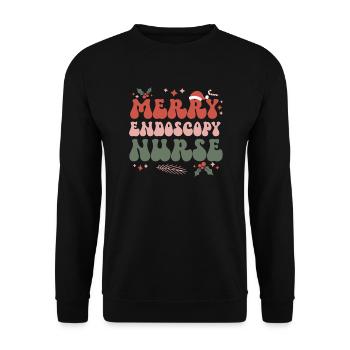 Endoscopy Nurse Christmas Gastroenterology Xmas - Unisex Pullover - Schwarz - Vorne - Alina (178cm) & Michal (187cm)