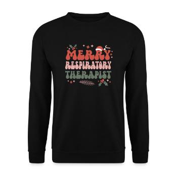 Respiratory Therapist Christmas RT Therapy Xmas - Unisex Sweatshirt - black - Front - Alina (178cm) & Michal (187cm)