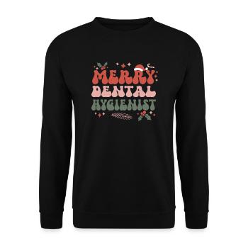Dental Hygienist Christmas Dental Hygiene Xmas - Unisex Pullover - Schwarz - Vorne - Alina (178cm) & Michal (187cm)