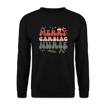 Cardiac Nurse Christmas Cardiac Nursing Xmas Gifts - Unisex Sweatshirt - black - Front - Alina (178cm) & Michal (187cm)