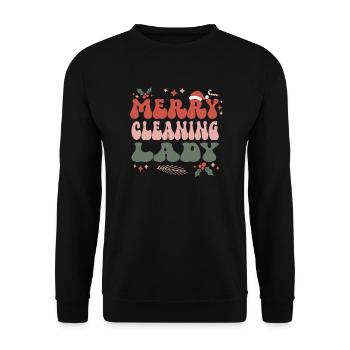 Cleaning Lady Christmas Housekeeping Xmas Gifts - Unisex Sweatshirt - black - Front - Alina (178cm) & Michal (187cm)