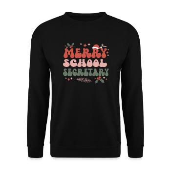 School Secretary Christmas School Office Xmas Gift - Unisex Pullover - Schwarz - Vorne - Alina (178cm) & Michal (187cm)