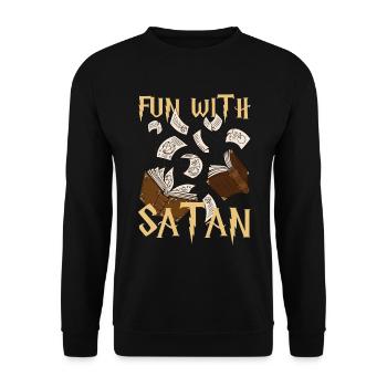 Satan occult Gothic Tarot Gift - Unisex Sweatshirt - black - Front - Alina (178cm) & Michal (187cm)