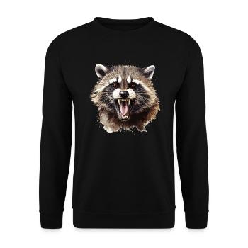 Raccoon Raccoon Nature Raccoon Head - Unisex Sweatshirt - black - Front - Alina (178cm) & Michal (187cm)