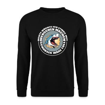 Gerne was mit Menschen machen schubsen wäre toll - Unisex Pullover - Schwarz - Vorne - Alina (178cm) & Michal (187cm)