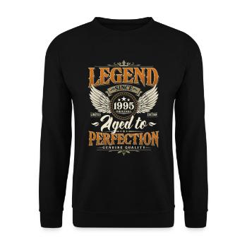 Légende Depuis 1995 Vintage Vintage Anniversaire - Sweat-shirt Unisexe - noir - Devant - Alina (178cm) & Michal (187cm)