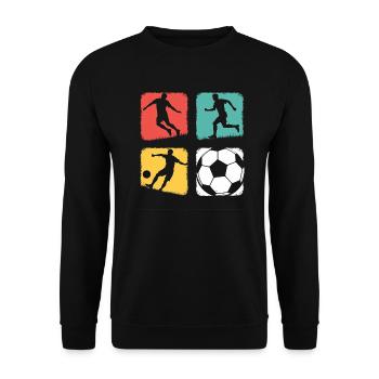 Fussball Design - Junge & Mädchen - Unisex Pullover - Schwarz - Vorne - Alina (178cm) & Michal (187cm)