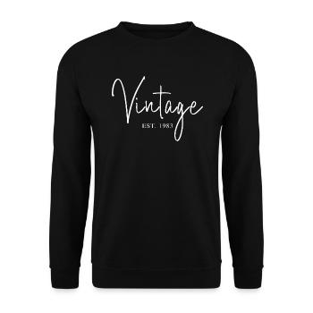 Vintage Est. 1983 Vintage Design Script Gift - Unisex Sweatshirt - black - Front - Alina (178cm) & Michal (187cm)