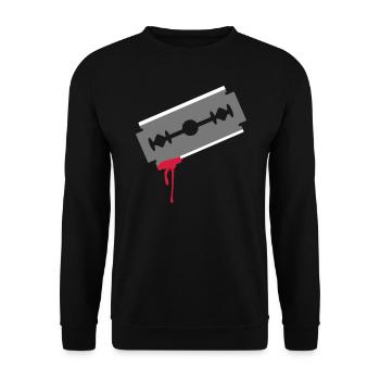 plaie sang de coupe Lame de rasoir cicatrice 3c - Sweat-shirt Unisexe - noir - Devant - Alina (178cm) & Michal (187cm)