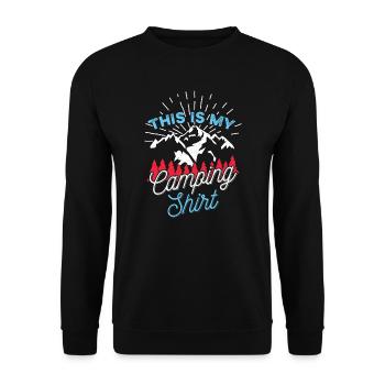 Funny Camping Shirt Gift for Camper Outdoor - Unisex Sweatshirt - black - Front - Alina (178cm) & Michal (187cm)