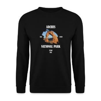 Arches National Park USA Utah America geology - Unisex Sweatshirt - black - Front - Alina (178cm) & Michal (187cm)