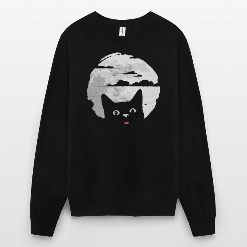 Cat disturbs full moon - causes lunar eclipse Unisex Sweatshirt