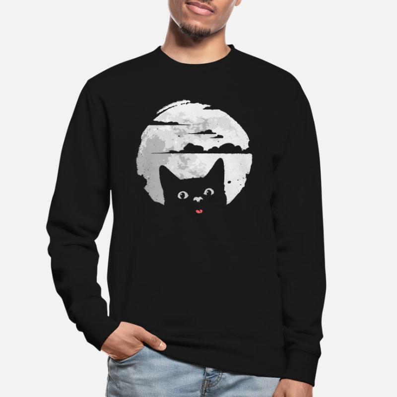 Cat disturbs full moon - causes lunar eclipse Unisex Sweatshirt
