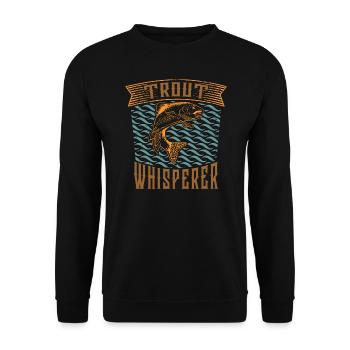 Trout Whisperer - Cool trout angler - Unisex Sweatshirt - black - Front - Alina (178cm) & Michal (187cm)