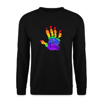 LGBT Rainbow Gay Pride Gay Lesbian Gay - Unisex Sweatshirt - black - Front - Alina (178cm) & Michal (187cm)