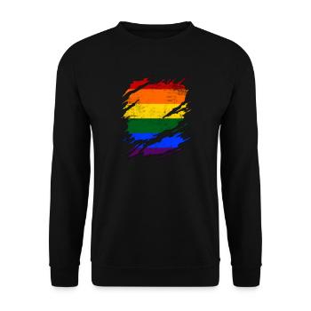 LGBT Rainbow Gay Pride Gay Lesbian Gay - Unisex Sweatshirt - black - Front - Alina (178cm) & Michal (187cm)