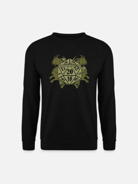 Retro Vintage D20 Würfel Tabletop Rollenspiel RPG - Unisex Pullover - Schwarz