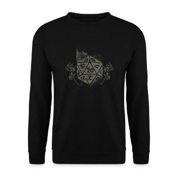 Dragons Vintage D20 Dice Tabletop RPG - Unisex Sweatshirt - black - Front - Alina (178cm) & Michal (187cm)