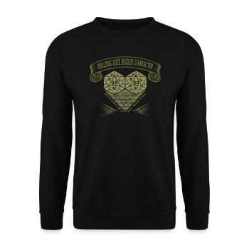 Rolling Dice Builds Character - D20 Tabletop RPG - Unisex Sweatshirt - black - Front - Alina (178cm) & Michal (187cm)