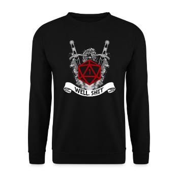 Cooles Fantasy D20 Dice Heartbeat Well Shit D20 - Unisex Pullover - Schwarz - Vorne - Alina (178cm) & Michal (187cm)