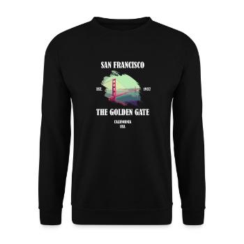 San Francisco Golden Gate Bridge - Unisex Sweatshirt - black - Front - Alina (178cm) & Michal (187cm)
