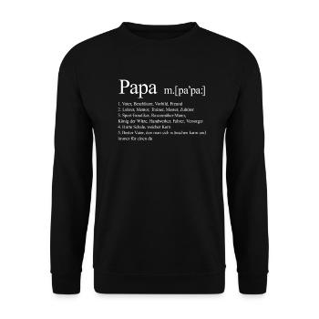 Vater Vatertag Papa Daddy Dad Ehemann Ehe Geschenk - Unisex Pullover - Schwarz - Vorne - Alina (178cm) & Michal (187cm)