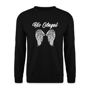 Partnerlook Couple Partner Paar Angel Engel - Unisex Sweatshirt - black - Front - Alina (178cm) & Michal (187cm)