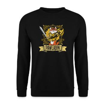 Pawladin Tabletop RPG D20 Funny Cats Paladin - Unisex Sweatshirt - black - Front - Alina (178cm) & Michal (187cm)