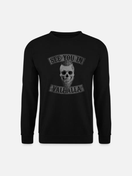 Wikinger Viking Valhalla Odin Thor Germane Wolf - Unisex Pullover - Schwarz