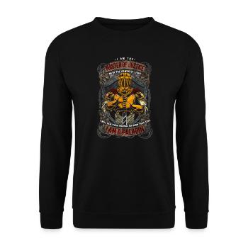 Je suis un MMORPG paladin maître de la justice RPG - Sweat-shirt Unisexe - noir - Devant - Alina (178cm) & Michal (187cm)