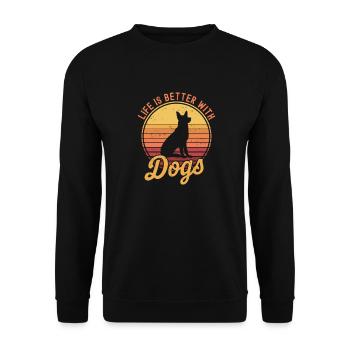 Amoureux des chiens - Sweat-shirt Unisexe - noir - Devant - Alina (178cm) & Michal (187cm)