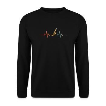 Windsurf heartbeat - Unisex Sweatshirt - black - Front - Alina (178cm) & Michal (187cm)