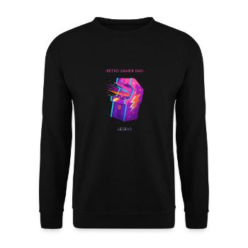 RETRO GAMER DAD LEGEND - Unisex Pullover - Schwarz - Vorne - Alina (178cm) & Michal (187cm)