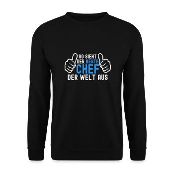 Bester Chef Geschenkidee - Unisex Pullover - Schwarz - Vorne - Alina (178cm) & Michal (187cm)