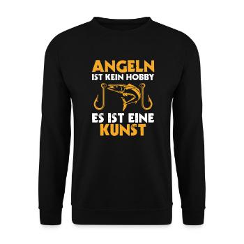 Angeln Fischen Angler aus Leidenschaft - Unisex Pullover - Schwarz - Vorne - Alina (178cm) & Michal (187cm)