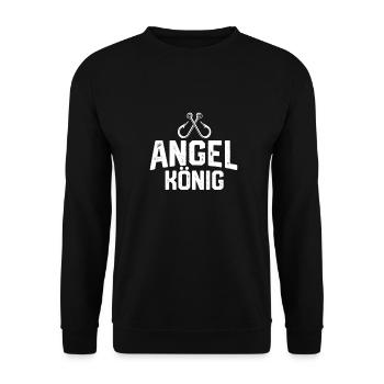 Angeln Fischen Angelkönig Angler Geschenk - Unisex Pullover - Schwarz - Vorne - Alina (178cm) & Michal (187cm)