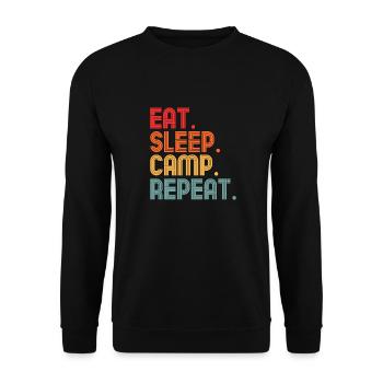 Camping Vintage Camper - Sweat-shirt Unisexe - noir - Devant - Alina (178cm) & Michal (187cm)