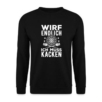 Dart Dartscheibe Lustiges Dartspieler Geschenk - Unisex Pullover - Schwarz - Vorne - Alina (178cm) & Michal (187cm)
