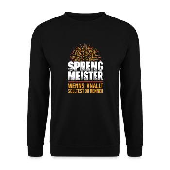Sprengmeister Sprengbeauftragter Sprengung Beruf - Unisex Pullover - Schwarz - Vorne - Alina (178cm) & Michal (187cm)