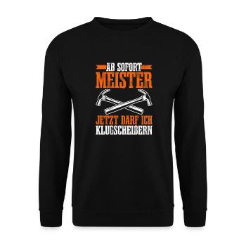 Meister Tischler Handwerk Meisterprüfung Geschenk - Unisex Pullover - Schwarz - Vorne - Alina (178cm) & Michal (187cm)