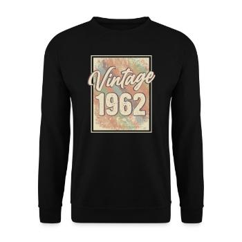 t-shirt anniversaire vintage 1962 cadeau - Sweat-shirt Unisexe - noir - Devant - Alina (178cm) & Michal (187cm)