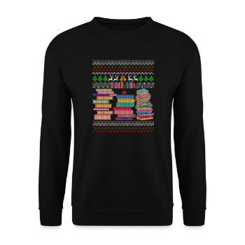 Joyeux Bookmas Noël Lecture Amateurs de livres - Sweat-shirt Unisexe - noir - Devant - Alina (178cm) & Michal (187cm)