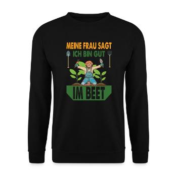 Gärtner Garten Gartenarbeit Lustiger Spruch - Unisex Pullover - Schwarz - Vorne - Alina (178cm) & Michal (187cm)