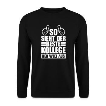 Büro Arbeitskollege Bester Kollege Geschenk - Unisex Pullover - Schwarz - Vorne - Alina (178cm) & Michal (187cm)