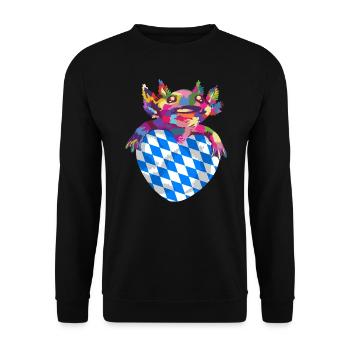 Bavaria Flag Used Look Bavarian Flag Vintage - Unisex Sweatshirt - black - Front - Alina (178cm) & Michal (187cm)