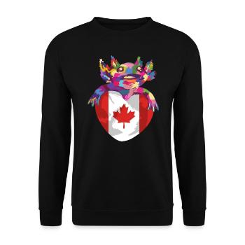 Kanada Flagge Ahornblatt Kanadische Fahne Canada - Unisex Pullover - Schwarz - Vorne - Alina (178cm) & Michal (187cm)