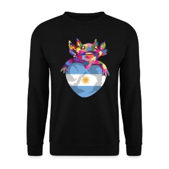 Argentine Drapeau Amérique du Sud Drapeau argentin - Sweat-shirt Unisexe - noir - Devant - Alina (178cm) & Michal (187cm)