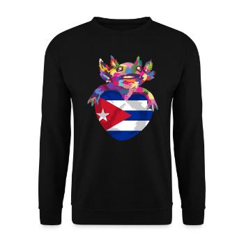 Cuba Flag Caribbean Holiday Cuba Travel Havana - Unisex Sweatshirt - black - Front - Alina (178cm) & Michal (187cm)