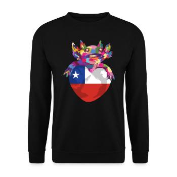 Chili Drapeau Amérique du Sud Drapeau Chili Vintage - Sweat-shirt Unisexe - noir - Devant - Alina (178cm) & Michal (187cm)